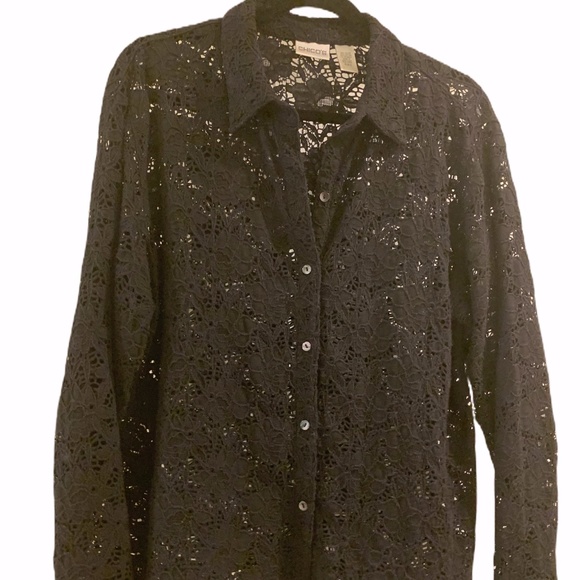 Black Cotton Lace Blouse - Picture 7 of 11